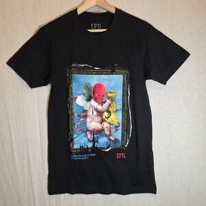 CPTL Denim Graphic Tshirt Mens Small Cherub Money Bag Painting Funny Streetwear